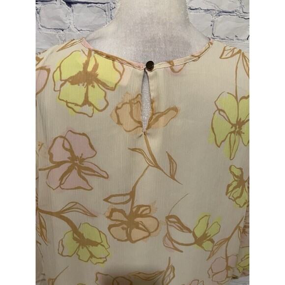 EVRI Womens Tan Yellow Peach Lightweight Floral Blouse Size 2X - Picture 5 of 8